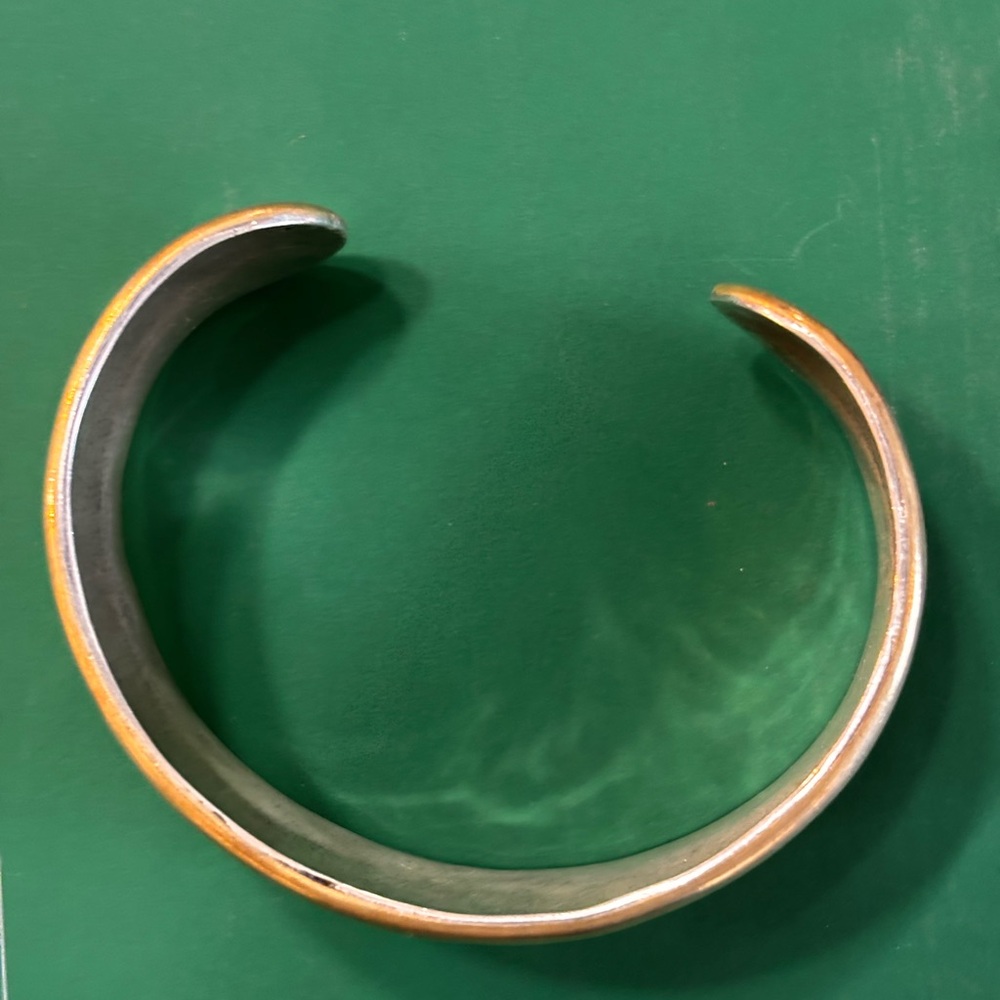 Elegant Silver and Gold Bangle Bracelet - Picture 2 of 8